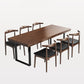 Minimalist Style Solid Wood Dining Room Set with 2 Black Metallic Legs for Kitchen Furniture Clearhalo 'Dining Room Sets' 'Dining Tables & Seating' 'dining_room_set' 'furn' 'furn_dining_room_set' 'Furniture' 'furniture_dining_room_set' 'Kitchen & Dining Furniture' 'kitchen&dining_furn' 'kitchen' 3369409