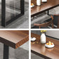 Minimalist Style Solid Wood Dining Room Set with 2 Black Metallic Legs for Kitchen Furniture Clearhalo 'Dining Room Sets' 'Dining Tables & Seating' 'dining_room_set' 'furn' 'furn_dining_room_set' 'Furniture' 'furniture_dining_room_set' 'Kitchen & Dining Furniture' 'kitchen&dining_furn' 'kitchen' 3369410