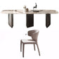 Modern Sintered Stone Rectangle Dining Set Standard Height Black Legs Home Use Dining Set with 6 Chairs Clearhalo 'Dining Room Sets' 'Dining Tables & Seating' 'dining_room_set' 'furn' 'furn_dining_room_set' 'Furniture' 'furniture_dining_room_set' 'Kitchen & Dining Furniture' 'kitchen&dining_furn' 'kitchen' 3369422