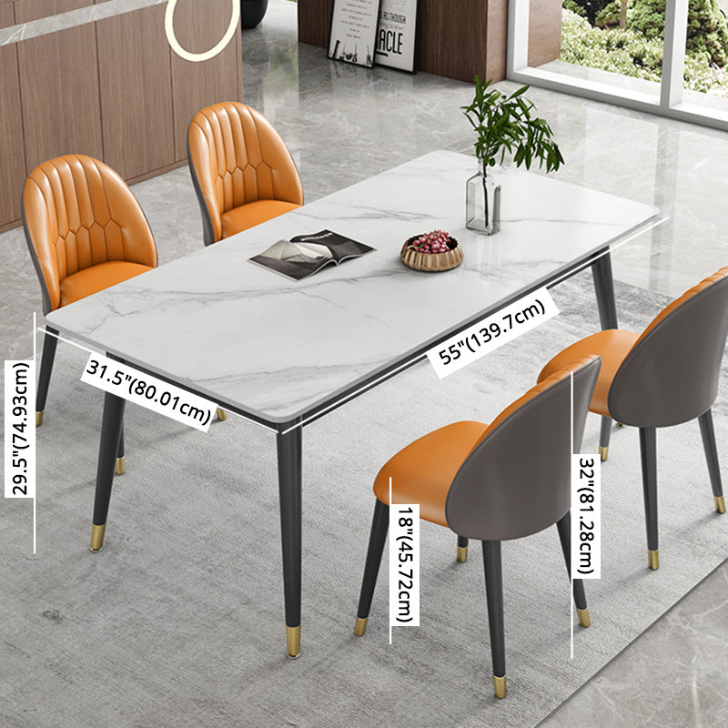 Modern Style Sintered Stone Dining¬†Room¬†Set with Rectangle Shape Dining Table Furniture Clearhalo 'Dining Room Sets' 'Dining Tables & Seating' 'dining_room_set' 'furn' 'furn_dining_room_set' 'Furniture' 'furniture_dining_room_set' 'Kitchen & Dining Furniture' 'kitchen&dining_furn' 'kitchen' 3369444