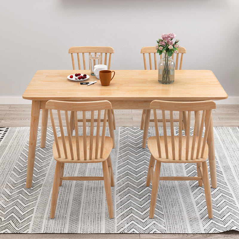 Contemporary Style Standard Wood Dining Room Set of Rectangle Shape for Kitchen Table Set Clearhalo 'Dining Room Sets' 'Dining Tables & Seating' 'dining_room_set' 'furn' 'furn_dining_room_set' 'Furniture' 'furniture_dining_room_set' 'Kitchen & Dining Furniture' 'kitchen&dining_furn' 'kitchen' 3369451