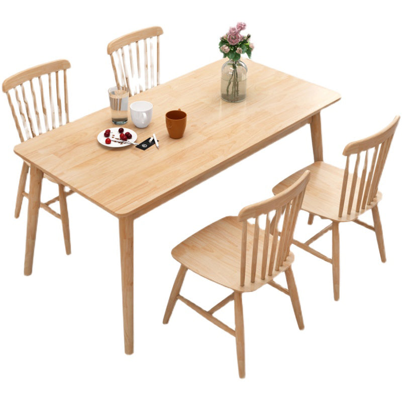 Contemporary Style Standard Wood Dining Room Set of Rectangle Shape for Kitchen Table Set Clearhalo 'Dining Room Sets' 'Dining Tables & Seating' 'dining_room_set' 'furn' 'furn_dining_room_set' 'Furniture' 'furniture_dining_room_set' 'Kitchen & Dining Furniture' 'kitchen&dining_furn' 'kitchen' 3369454