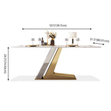 Scandinavian Metal Base Textured Dining Table Rectangle Formal Dinette Set for Home Clearhalo 'Dining Room Sets' 'Dining Tables & Seating' 'dining_room_set' 'furn' 'furn_dining_room_set' 'Furniture' 'furniture_dining_room_set' 'Kitchen & Dining Furniture' 'kitchen&dining_furn' 'kitchen' 3369485
