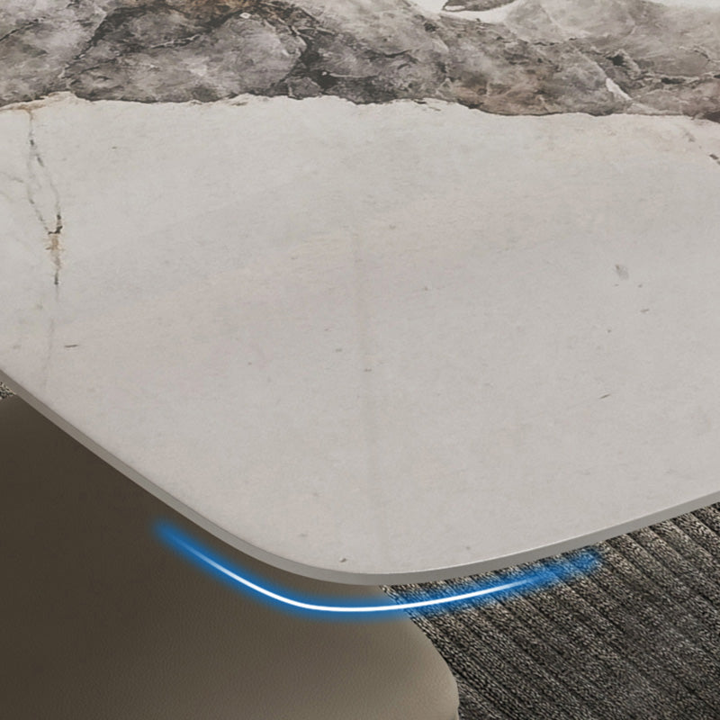 Minimalist Sintered Stone Dining Room Set with Black Base Formal Dining Table Set Clearhalo 'Dining Room Sets' 'Dining Tables & Seating' 'dining_room_set' 'furn' 'furn_dining_room_set' 'Furniture' 'furniture_dining_room_set' 'Kitchen & Dining Furniture' 'kitchen&dining_furn' 'kitchen' 3369524