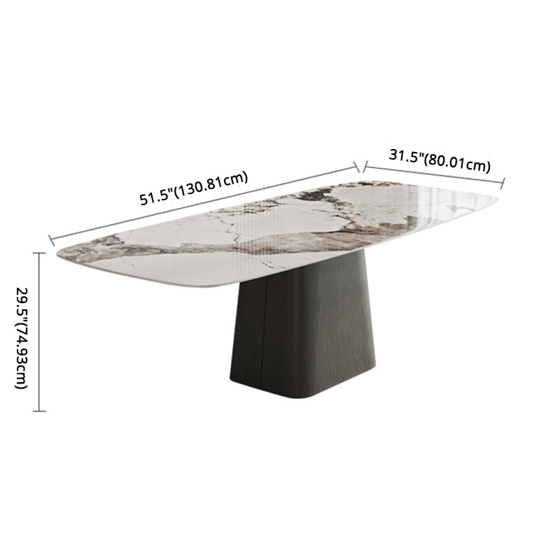 Minimalist Sintered Stone Dining Room Set with Black Base Formal Dining Table Set Clearhalo 'Dining Room Sets' 'Dining Tables & Seating' 'dining_room_set' 'furn' 'furn_dining_room_set' 'Furniture' 'furniture_dining_room_set' 'Kitchen & Dining Furniture' 'kitchen&dining_furn' 'kitchen' 3369526