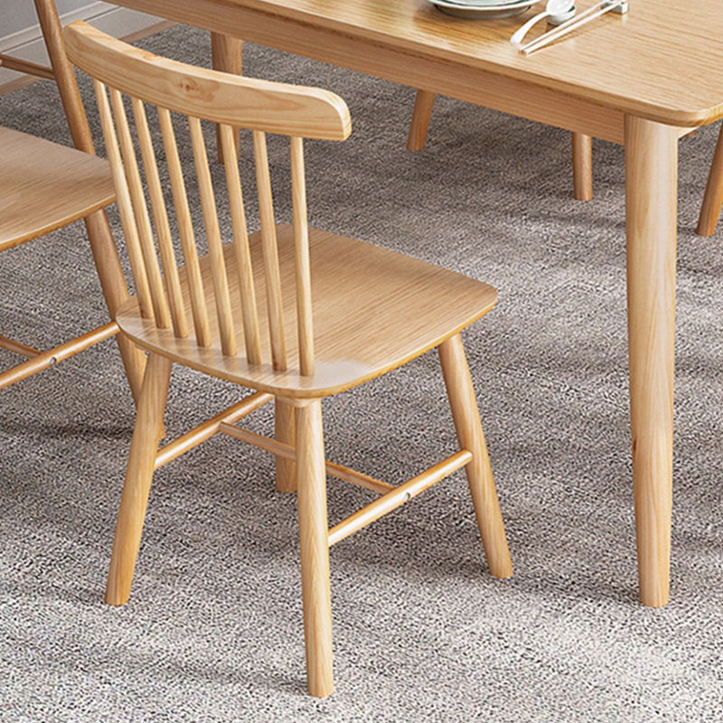 Contemporary Solid Wood Rectangle Dining Room Set with 4 Wood Legs for Kitchen Furniture Clearhalo 'Dining Room Sets' 'Dining Tables & Seating' 'dining_room_set' 'furn' 'furn_dining_room_set' 'Furniture' 'furniture_dining_room_set' 'Kitchen & Dining Furniture' 'kitchen&dining_furn' 'kitchen' 3369583