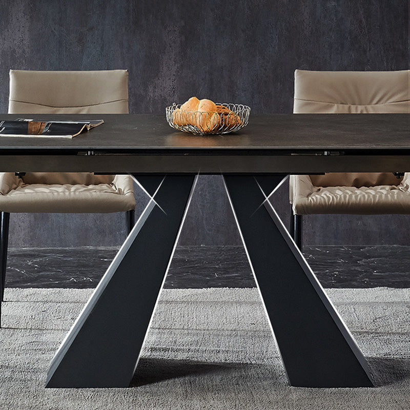 Modern Sintered Stone Extendable Dining Table Set Rectangle Home Dining Set Clearhalo 'Dining Room Sets' 'Dining Tables & Seating' 'dining_room_set' 'furn' 'furn_dining_room_set' 'Furniture' 'furniture_dining_room_set' 'Kitchen & Dining Furniture' 'kitchen&dining_furn' 'kitchen' 3369597