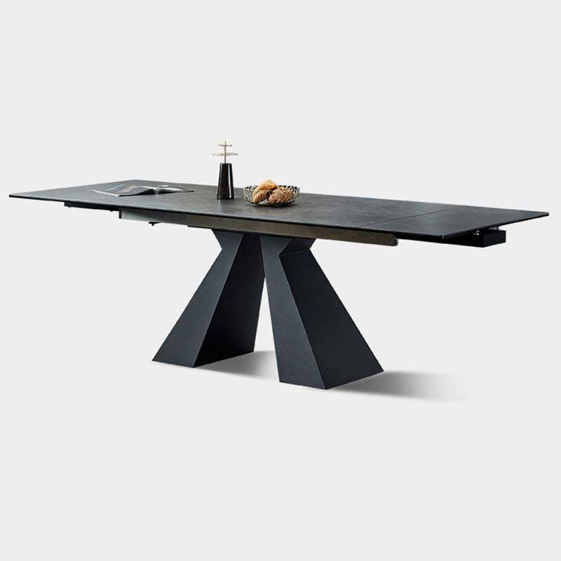 Modern Sintered Stone Extendable Dining Table Set Rectangle Home Dining Set Clearhalo 'Dining Room Sets' 'Dining Tables & Seating' 'dining_room_set' 'furn' 'furn_dining_room_set' 'Furniture' 'furniture_dining_room_set' 'Kitchen & Dining Furniture' 'kitchen&dining_furn' 'kitchen' 3369602