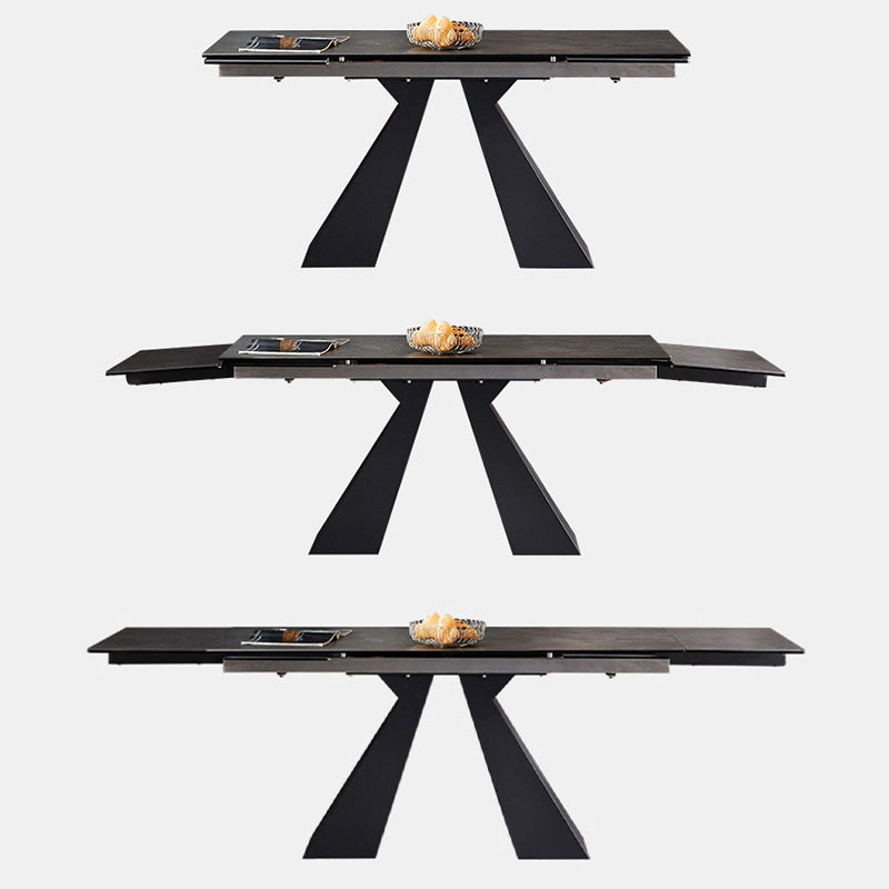 Modern Sintered Stone Extendable Dining Table Set Rectangle Home Dining Set Clearhalo 'Dining Room Sets' 'Dining Tables & Seating' 'dining_room_set' 'furn' 'furn_dining_room_set' 'Furniture' 'furniture_dining_room_set' 'Kitchen & Dining Furniture' 'kitchen&dining_furn' 'kitchen' 3369603