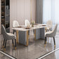 Modern Sintered Stone Dining Table Set with Rectangle Table and Metal Base Dining Set for Home Use Clearhalo 'Dining Room Sets' 'Dining Tables & Seating' 'dining_room_set' 'furn' 'furn_dining_room_set' 'Furniture' 'furniture_dining_room_set' 'Kitchen & Dining Furniture' 'kitchen&dining_furn' 'kitchen' 3369619