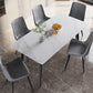 Modern Standard Sintered Stone Dining Set Rectangle Table Kitchen Dining Set in White Clearhalo 'Dining Room Sets' 'Dining Tables & Seating' 'dining_room_set' 'furn' 'furn_dining_room_set' 'Furniture' 'furniture_dining_room_set' 'Kitchen & Dining Furniture' 'kitchen&dining_furn' 'kitchen' 3369635