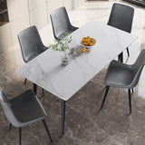 Modern Standard Sintered Stone Dining Set Rectangle Table Kitchen Dining Set in White