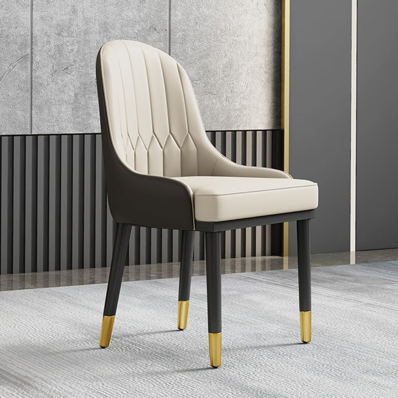 Scandinavian White Slate Dining Table Rectangular Dining Table with Four-leg Metal Base Clearhalo 'Dining Room Sets' 'Dining Tables & Seating' 'dining_room_set' 'furn' 'furn_dining_room_set' 'Furniture' 'furniture_dining_room_set' 'Kitchen & Dining Furniture' 'kitchen&dining_furn' 'kitchen' 3369653