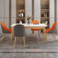 Traditional Sintered Stone Top Dining Set with 4 Gold Metallic Legs for Dining Furniture Clearhalo 'Dining Room Sets' 'Dining Tables & Seating' 'dining_room_set' 'furn' 'furn_dining_room_set' 'Furniture' 'furniture_dining_room_set' 'Kitchen & Dining Furniture' 'kitchen&dining_furn' 'kitchen' 3369664