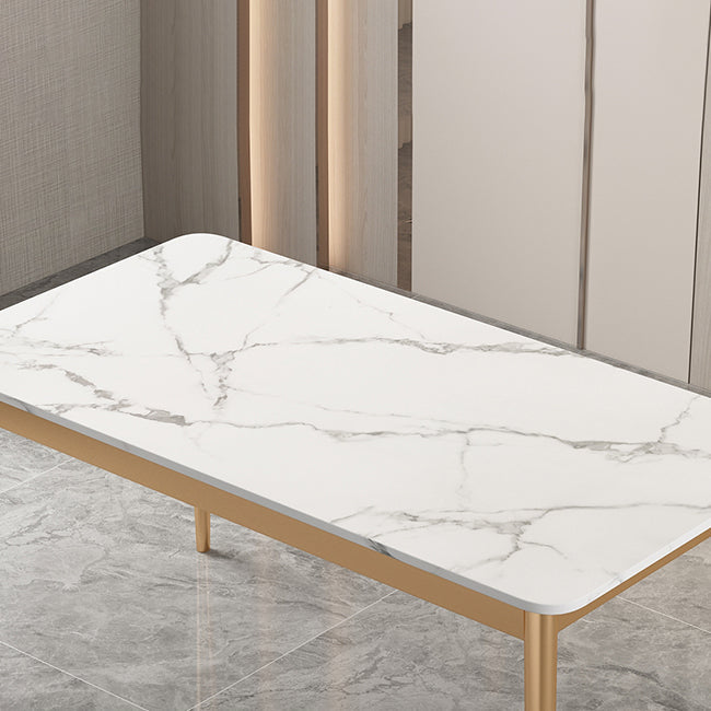 Traditional Sintered Stone Top Dining Set with 4 Gold Metallic Legs for Dining Furniture Clearhalo 'Dining Room Sets' 'Dining Tables & Seating' 'dining_room_set' 'furn' 'furn_dining_room_set' 'Furniture' 'furniture_dining_room_set' 'Kitchen & Dining Furniture' 'kitchen&dining_furn' 'kitchen' 3369667