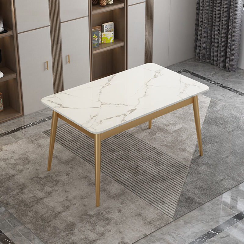 Traditional Sintered Stone Top Dining Set with 4 Gold Metallic Legs for Dining Furniture Clearhalo 'Dining Room Sets' 'Dining Tables & Seating' 'dining_room_set' 'furn' 'furn_dining_room_set' 'Furniture' 'furniture_dining_room_set' 'Kitchen & Dining Furniture' 'kitchen&dining_furn' 'kitchen' 3369675