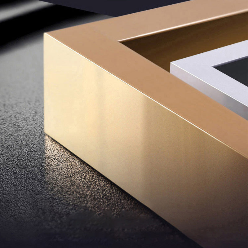 Contemporary Fixed Marble Dining Table Set with 4 Black Metallic Legs Kitchen Dining Set Clearhalo 'Dining Room Sets' 'Dining Tables & Seating' 'dining_room_set' 'furn' 'furn_dining_room_set' 'Furniture' 'furniture_dining_room_set' 'Kitchen & Dining Furniture' 'kitchen&dining_furn' 'kitchen' 3370669