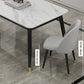 Contemporary Fixed Marble Dining Table Set with 4 Black Metallic Legs Kitchen Dining Set Clearhalo 'Dining Room Sets' 'Dining Tables & Seating' 'dining_room_set' 'furn' 'furn_dining_room_set' 'Furniture' 'furniture_dining_room_set' 'Kitchen & Dining Furniture' 'kitchen&dining_furn' 'kitchen' 3370675