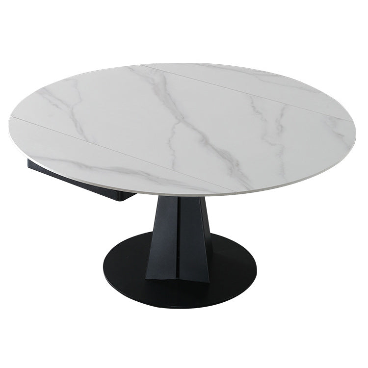 Modern Kitchen Dining Room Set with Sintered Stone Top and Black Base Dining Furniture Clearhalo 'Dining Room Sets' 'Dining Tables & Seating' 'dining_room_set' 'furn' 'furn_dining_room_set' 'Furniture' 'furniture_dining_room_set' 'Kitchen & Dining Furniture' 'kitchen&dining_furn' 'kitchen' 3375999