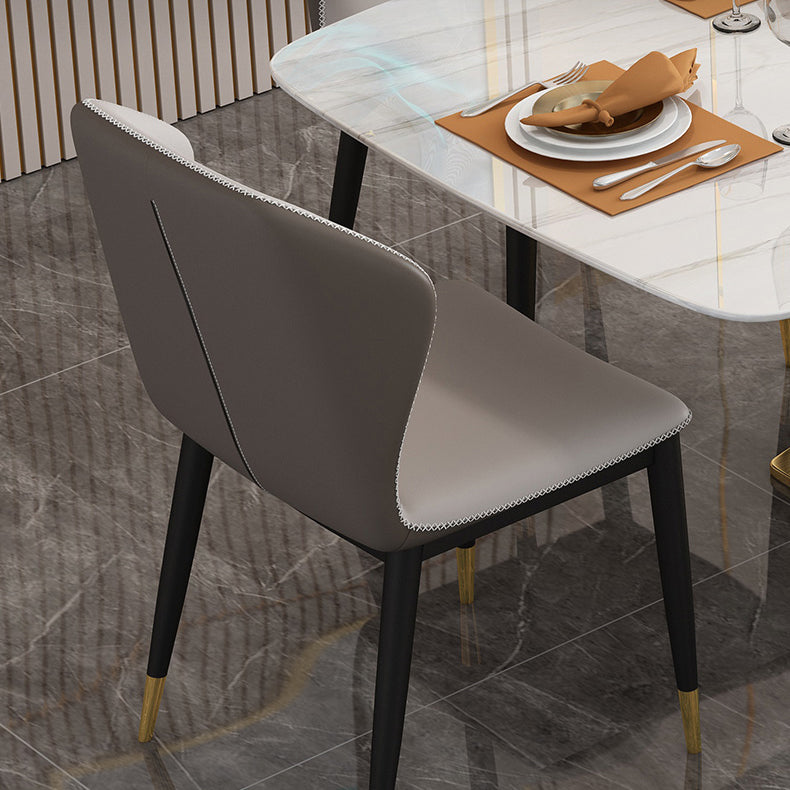 Minimalist Style Sintered Stone Dining Room Set with White Table and Gold Trestle Base for Home Use Clearhalo 'Dining Room Sets' 'Dining Tables & Seating' 'dining_room_set' 'furn' 'furn_dining_room_set' 'Furniture' 'furniture_dining_room_set' 'Kitchen & Dining Furniture' 'kitchen&dining_furn' 'kitchen' 3376013