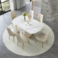 Modern Sintered Stone Dining Room Set with Round Top and Pedestal Base Dining Furniture Clearhalo 'Dining Room Sets' 'Dining Tables & Seating' 'dining_room_set' 'furn' 'furn_dining_room_set' 'Furniture' 'furniture_dining_room_set' 'Kitchen & Dining Furniture' 'kitchen&dining_furn' 'kitchen' 3376021