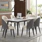 Modern Sintered Stone Dining Room Set with Rectangle Top and Black Base Dining Furniture for Kitchen White 7 Piece Set Clearhalo 'Dining Room Sets' 'Dining Tables & Seating' 'dining_room_set' 'furn' 'furn_dining_room_set' 'Furniture' 'furniture_dining_room_set' 'Kitchen & Dining Furniture' 'kitchen&dining_furn' 'kitchen' 3376053
