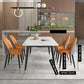 Modern Sintered Stone Dining Room Set with Rectangle Top and Black Base Dining Furniture for Kitchen Clearhalo 'Dining Room Sets' 'Dining Tables & Seating' 'dining_room_set' 'furn' 'furn_dining_room_set' 'Furniture' 'furniture_dining_room_set' 'Kitchen & Dining Furniture' 'kitchen&dining_furn' 'kitchen' 3376057