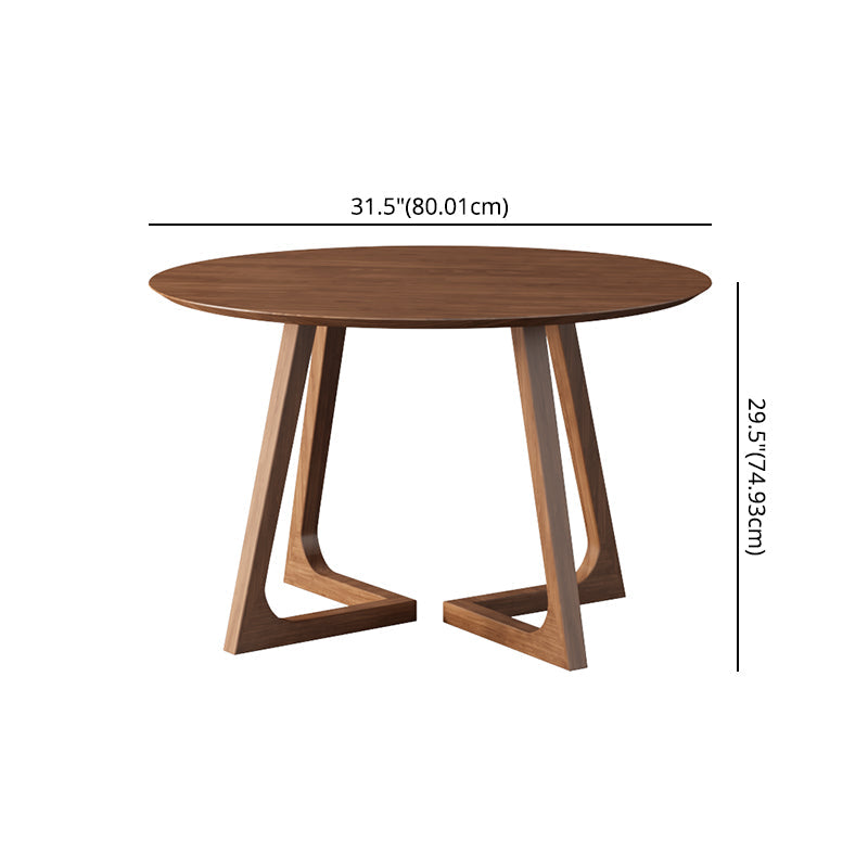 Round Contemporary Fixed Solid Wood Dining Room Table with Solid Wood Legs Kitchen Dining Set Clearhalo 'Dining Room Sets' 'Dining Tables & Seating' 'dining_room_set' 'furn' 'furn_dining_room_set' 'Furniture' 'furniture_dining_room_set' 'Kitchen & Dining Furniture' 'kitchen&dining_furn' 'kitchen' 3376071