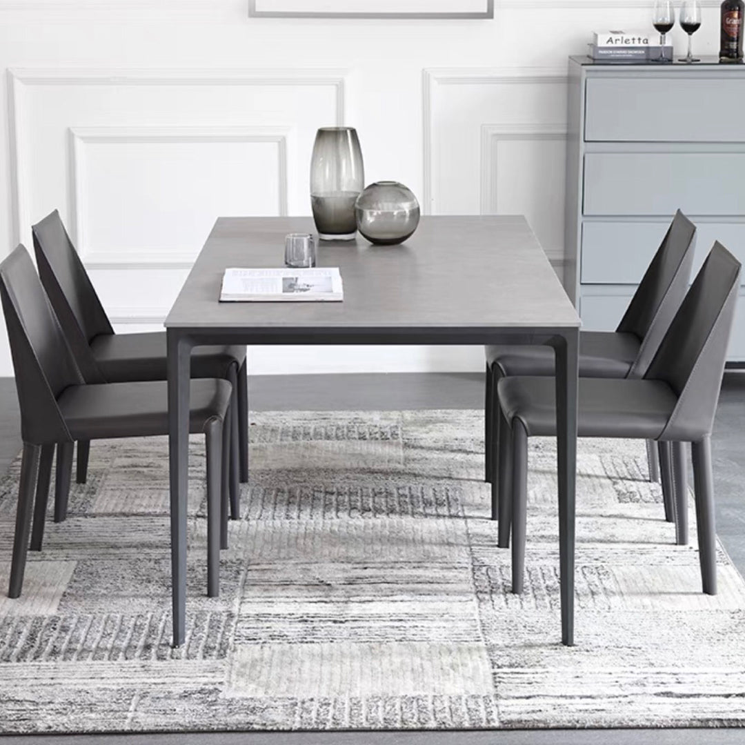 Standard Sintered Stone Top Dining Set with 4 Black Metallic Legs for Dining Furniture Clearhalo 'Dining Room Sets' 'Dining Tables & Seating' 'dining_room_set' 'furn' 'furn_dining_room_set' 'Furniture' 'furniture_dining_room_set' 'Kitchen & Dining Furniture' 'kitchen&dining_furn' 'kitchen' 3376077
