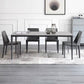 Standard Sintered Stone Top Dining Set with 4 Black Metallic Legs for Dining Furniture Clearhalo 'Dining Room Sets' 'Dining Tables & Seating' 'dining_room_set' 'furn' 'furn_dining_room_set' 'Furniture' 'furniture_dining_room_set' 'Kitchen & Dining Furniture' 'kitchen&dining_furn' 'kitchen' 3376079