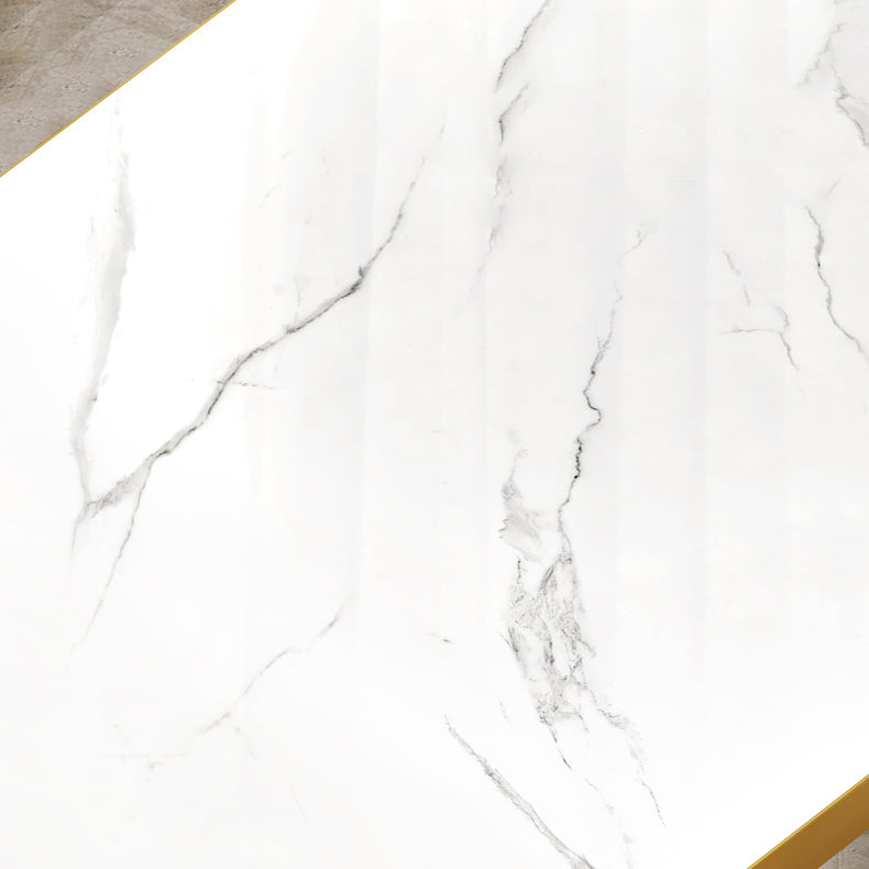 Standard Sintered Stone Top Dining Set with 2 Gold Metallic Legs for Dining Furniture Clearhalo 'Dining Room Sets' 'Dining Tables & Seating' 'dining_room_set' 'furn' 'furn_dining_room_set' 'Furniture' 'furniture_dining_room_set' 'Kitchen & Dining Furniture' 'kitchen&dining_furn' 'kitchen' 3376105