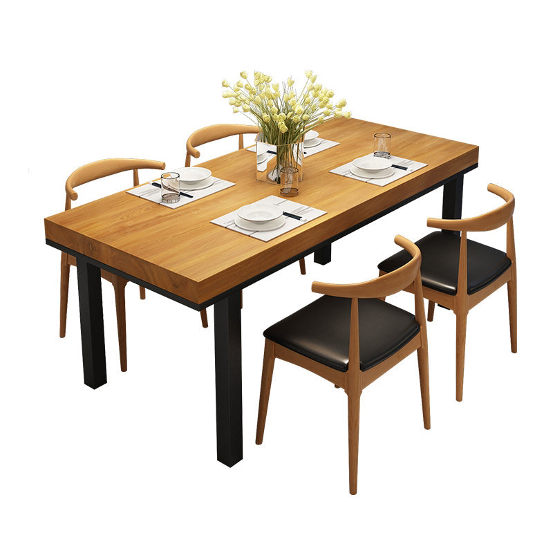 Rectangle Industrial Style Solid Wood Dining Room Set with 4 Legs Table Dining Room Furniture Clearhalo 'Dining Room Sets' 'Dining Tables & Seating' 'dining_room_set' 'furn' 'furn_dining_room_set' 'Furniture' 'furniture_dining_room_set' 'Kitchen & Dining Furniture' 'kitchen&dining_furn' 'kitchen' 3376130