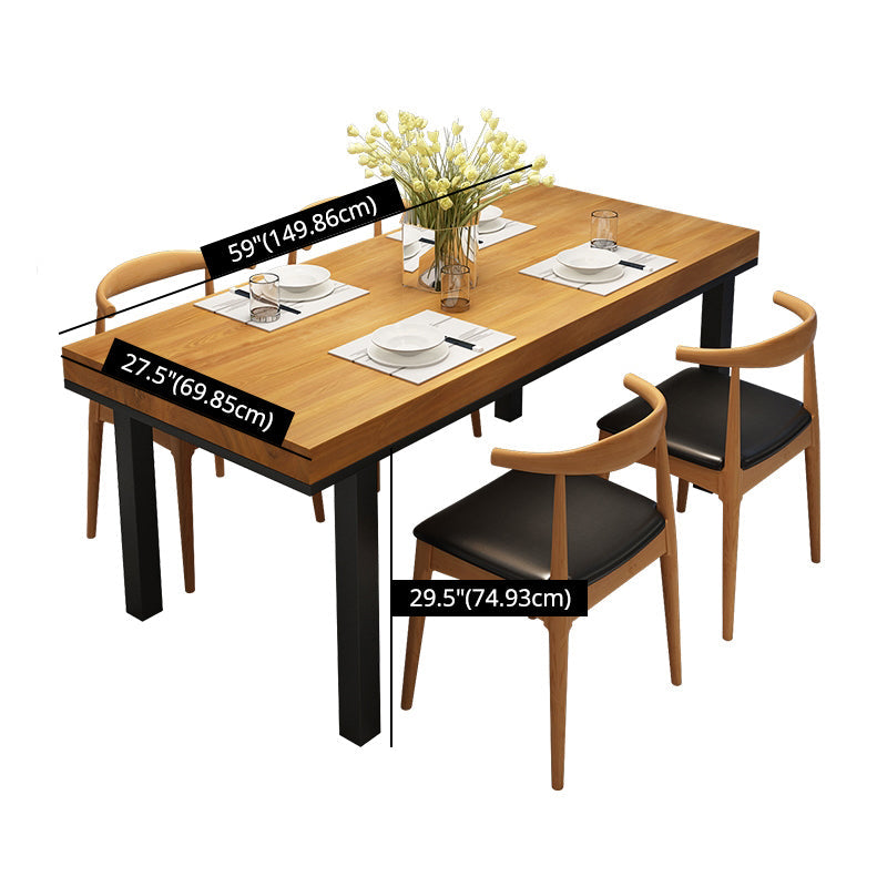 Rectangle Industrial Style Solid Wood Dining Room Set with 4 Legs Table Dining Room Furniture Clearhalo 'Dining Room Sets' 'Dining Tables & Seating' 'dining_room_set' 'furn' 'furn_dining_room_set' 'Furniture' 'furniture_dining_room_set' 'Kitchen & Dining Furniture' 'kitchen&dining_furn' 'kitchen' 3376137