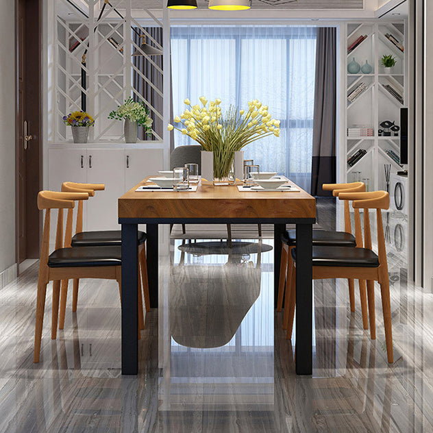 Rectangle Industrial Style Solid Wood Dining Room Set with 4 Legs Table Dining Room Furniture Clearhalo 'Dining Room Sets' 'Dining Tables & Seating' 'dining_room_set' 'furn' 'furn_dining_room_set' 'Furniture' 'furniture_dining_room_set' 'Kitchen & Dining Furniture' 'kitchen&dining_furn' 'kitchen' 3376139