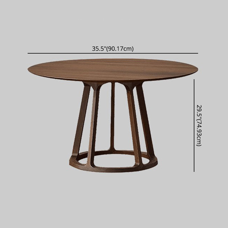Round Standard Solid Wood Top Dining Set with Solid Brown Wood Legs for Dining Furniture Clearhalo 'Dining Room Sets' 'Dining Tables & Seating' 'dining_room_set' 'furn' 'furn_dining_room_set' 'Furniture' 'furniture_dining_room_set' 'Kitchen & Dining Furniture' 'kitchen&dining_furn' 'kitchen' 3376183