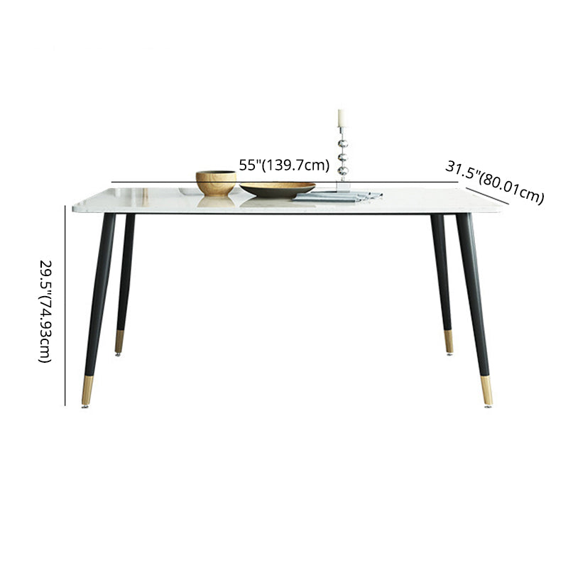 Dining Set Modern with Sintered Stone Rectangle Table and Padded Chairs Clearhalo 'Dining Room Sets' 'Dining Tables & Seating' 'dining_room_set' 'furn' 'furn_dining_room_set' 'Furniture' 'furniture_dining_room_set' 'Kitchen & Dining Furniture' 'kitchen&dining_furn' 'kitchen' 3376199