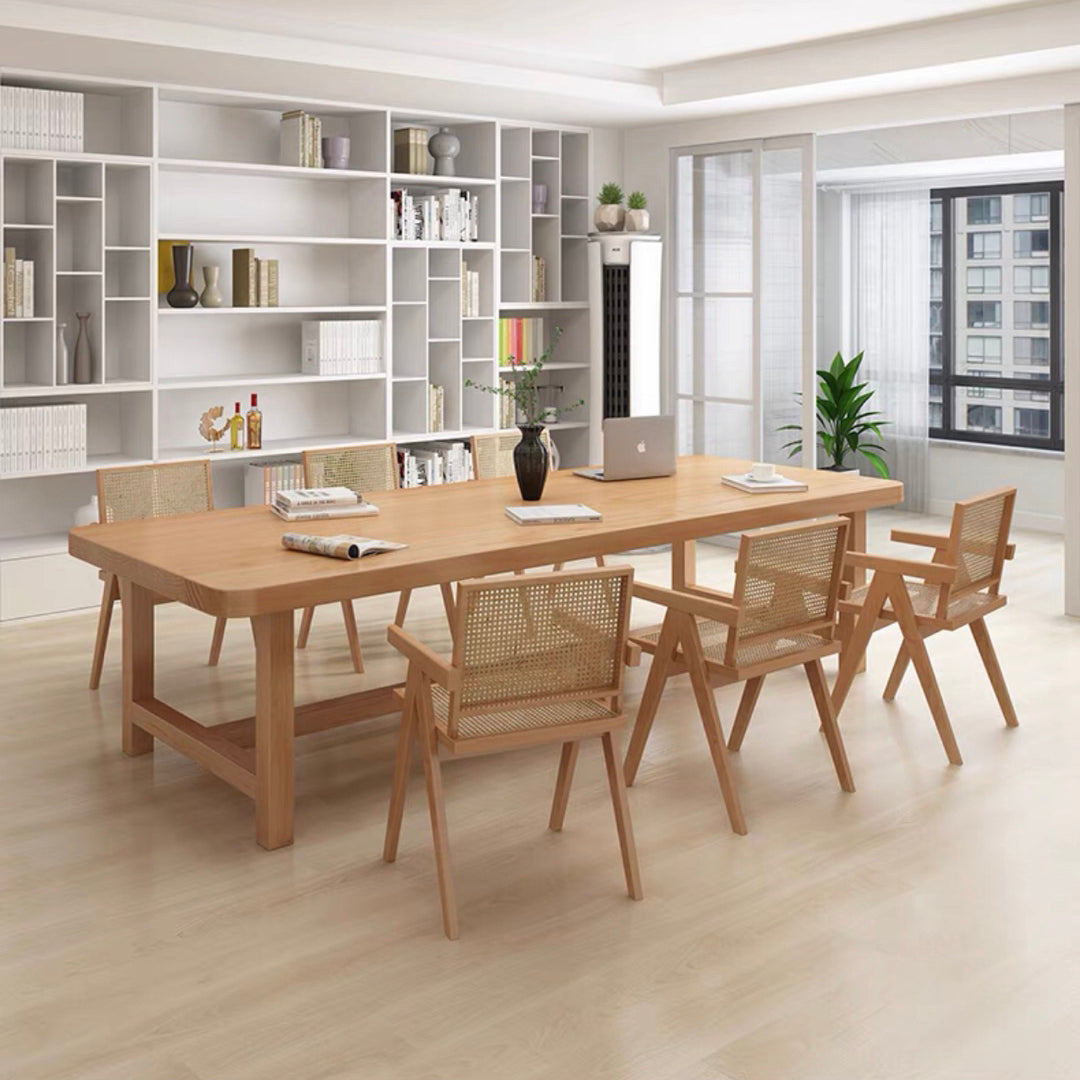 Fixed Farmhouse Style Solid Wood Top Kitchen Table Set of 4 Brown for Dining Room Clearhalo 'Dining Room Sets' 'Dining Tables & Seating' 'dining_room_set' 'furn' 'furn_dining_room_set' 'Furniture' 'furniture_dining_room_set' 'Kitchen & Dining Furniture' 'kitchen&dining_furn' 'kitchen' 3376206