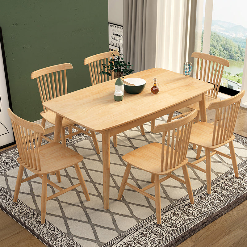 Modern Solid Wood Dining¬†Room¬†Set with Rectangle Home Dining Table Furniture 7 Piece Set Clearhalo 'Dining Room Sets' 'Dining Tables & Seating' 'dining_room_set' 'furn' 'furn_dining_room_set' 'Furniture' 'furniture_dining_room_set' 'Kitchen & Dining Furniture' 'kitchen&dining_furn' 'kitchen' 3376220