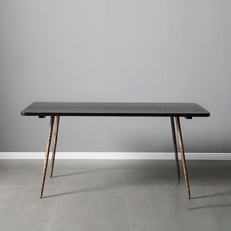 Industrial Dining Table Set with Rectangle Top and Black Base Kitchen Furniture Clearhalo 'Dining Room Sets' 'Dining Tables & Seating' 'dining_room_set' 'furn' 'furn_dining_room_set' 'Furniture' 'furniture_dining_room_set' 'Kitchen & Dining Furniture' 'kitchen&dining_furn' 'kitchen' 3376263