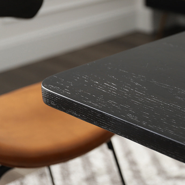 Industrial Dining Table Set with Rectangle Top and Black Base Kitchen Furniture Clearhalo 'Dining Room Sets' 'Dining Tables & Seating' 'dining_room_set' 'furn' 'furn_dining_room_set' 'Furniture' 'furniture_dining_room_set' 'Kitchen & Dining Furniture' 'kitchen&dining_furn' 'kitchen' 3376267