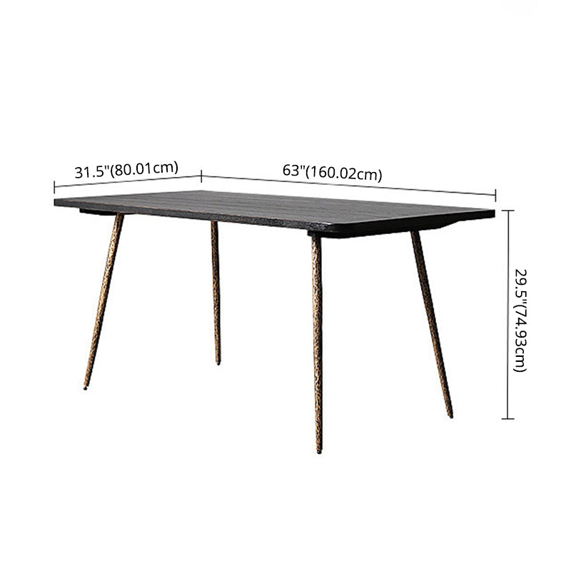 Industrial Dining Table Set with Rectangle Top and Black Base Kitchen Furniture Clearhalo 'Dining Room Sets' 'Dining Tables & Seating' 'dining_room_set' 'furn' 'furn_dining_room_set' 'Furniture' 'furniture_dining_room_set' 'Kitchen & Dining Furniture' 'kitchen&dining_furn' 'kitchen' 3376270