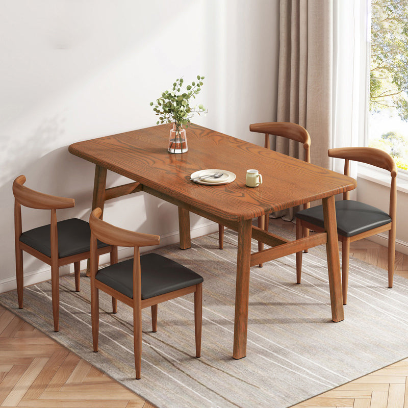 Modern Rectangle Shape Standard Dining Set MDF Kitchen Dining Set in Khaki Clearhalo 'Dining Room Sets' 'Dining Tables & Seating' 'dining_room_set' 'furn' 'furn_dining_room_set' 'Furniture' 'furniture_dining_room_set' 'Kitchen & Dining Furniture' 'kitchen&dining_furn' 'kitchen' 3376289