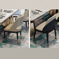 Minimalist Style Marble Dining Set with Traditional Height Table and Double Pedestal Base Clearhalo 'Dining Room Sets' 'Dining Tables & Seating' 'dining_room_set' 'furn' 'furn_dining_room_set' 'Furniture' 'furniture_dining_room_set' 'Kitchen & Dining Furniture' 'kitchen&dining_furn' 'kitchen' 3384816