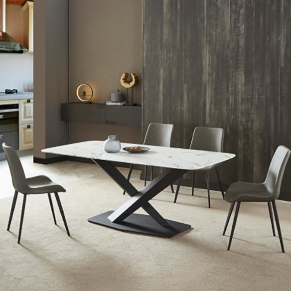 Fixed Sintered Stone Dining Room Set of with Pedestal Base Table Dining Room Furniture for Home Clearhalo 'Dining Room Sets' 'Dining Tables & Seating' 'dining_room_set' 'furn' 'furn_dining_room_set' 'Furniture' 'furniture_dining_room_set' 'Kitchen & Dining Furniture' 'kitchen&dining_furn' 'kitchen' 3384826