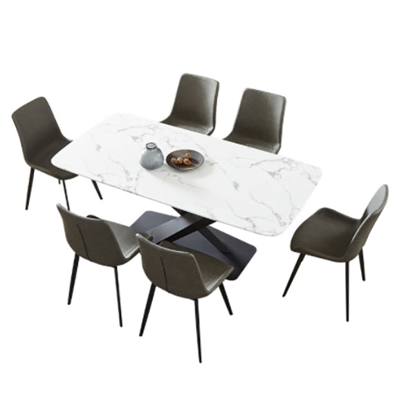 Fixed Sintered Stone Dining Room Set of with Pedestal Base Table Dining Room Furniture for Home Clearhalo 'Dining Room Sets' 'Dining Tables & Seating' 'dining_room_set' 'furn' 'furn_dining_room_set' 'Furniture' 'furniture_dining_room_set' 'Kitchen & Dining Furniture' 'kitchen&dining_furn' 'kitchen' 3384828