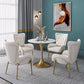 Sintered Stone Scandinavian Dining¬†Room¬†Table¬†Set with Round Table and Metal Base Dinette Set Clearhalo 'Dining Room Sets' 'Dining Tables & Seating' 'dining_room_set' 'furn' 'furn_dining_room_set' 'Furniture' 'furniture_dining_room_set' 'Kitchen & Dining Furniture' 'Kitchen Furniture' 'kitchen&dining_furn' 'kitchen' '„Éõ„Éº„É†' 3384851