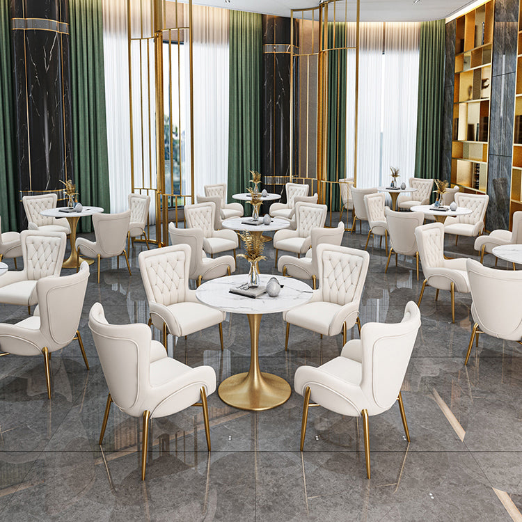 Sintered Stone Scandinavian Dining¬†Room¬†Table¬†Set with Round Table and Metal Base Dinette Set Clearhalo 'Dining Room Sets' 'Dining Tables & Seating' 'dining_room_set' 'furn' 'furn_dining_room_set' 'Furniture' 'furniture_dining_room_set' 'Kitchen & Dining Furniture' 'Kitchen Furniture' 'kitchen&dining_furn' 'kitchen' '„Éõ„Éº„É†' 3384864