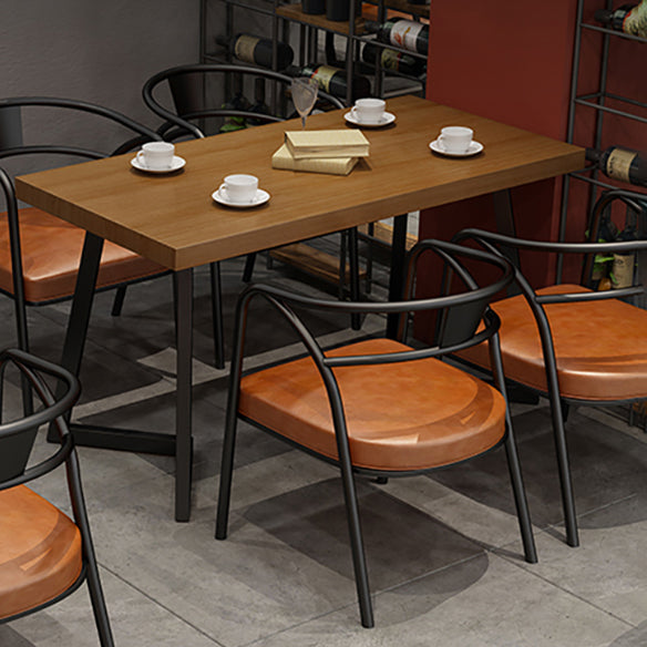 Industrial Style Rectangle Shape Dinette Set Solid Wood Top Dining Table Furniture for Dining Room Clearhalo 'Dining Room Sets' 'Dining Tables & Seating' 'dining_room_set' 'furn' 'furn_dining_room_set' 'Furniture' 'furniture_dining_room_set' 'Kitchen & Dining Furniture' 'kitchen&dining_furn' 'kitchen' 3384889