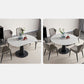 Modern Style Sintered Stone White Dining¬†Room¬†Set with Round Table Dining Table Furniture Clearhalo 'Dining Room Sets' 'Dining Tables & Seating' 'dining_room_set' 'furn' 'furn_dining_room_set' 'Furniture' 'furniture_dining_room_set' 'Kitchen & Dining Furniture' 'kitchen&dining_furn' 'kitchen' 3384916