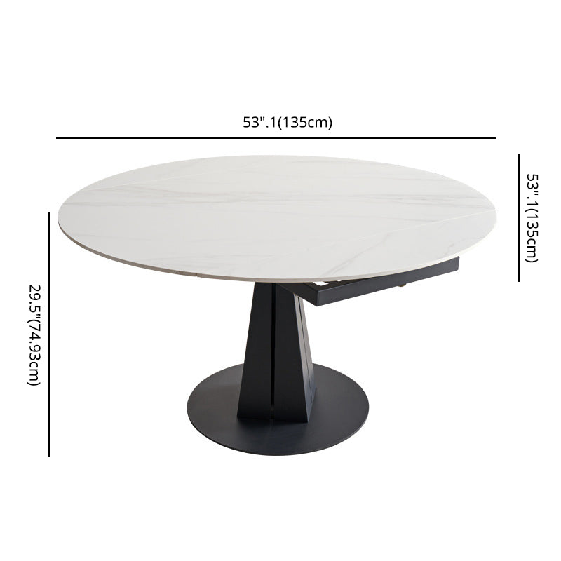 Modern Style Sintered Stone White Dining¬†Room¬†Set with Round Table Dining Table Furniture Clearhalo 'Dining Room Sets' 'Dining Tables & Seating' 'dining_room_set' 'furn' 'furn_dining_room_set' 'Furniture' 'furniture_dining_room_set' 'Kitchen & Dining Furniture' 'kitchen&dining_furn' 'kitchen' 3384922